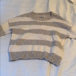 grey and white sweater awesome quality